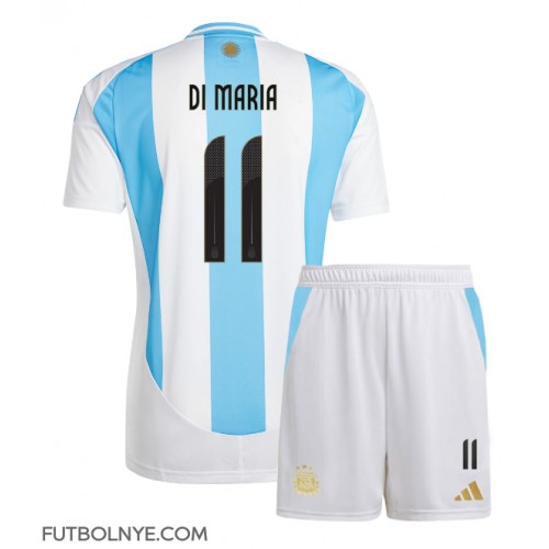 Camiseta Argentina Angel Di Maria #11 Primera Equipación para niños Copa America 2024 manga corta (+ pantalones cortos)